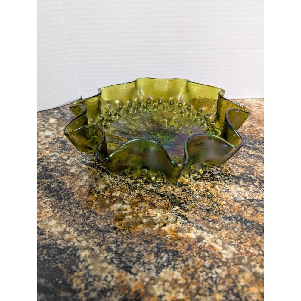 Antique Art Nouveau LOETZ Iridescent Glass Compote (Top Only)